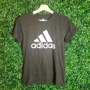 Adidas Golf Women Black Classic Graphic Logo Short Sleeve T-Shirt Size Medium